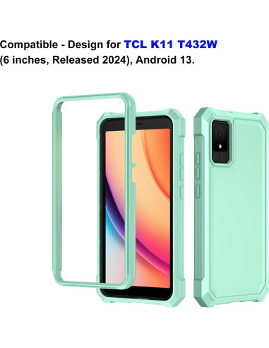 Funda Ailiber Doble Capa para TCL K11 T432W Verde Menta