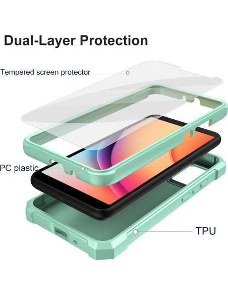 Funda Ailiber Doble Capa para TCL K11 T432W Verde Menta