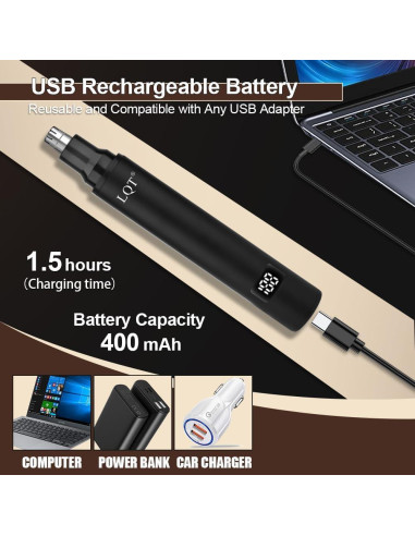 Recortador de Vello Nasal LQT200 Recargable USB Tipo-C LED