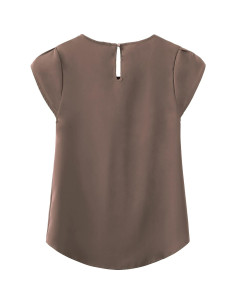 Blusa de Chiffon Plisada para Mujeres TASAMO - Manga Corta 2