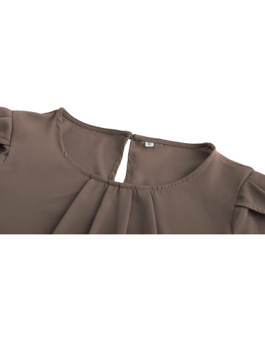 Blusa de Chiffon Plisada para Mujeres TASAMO - Manga Corta