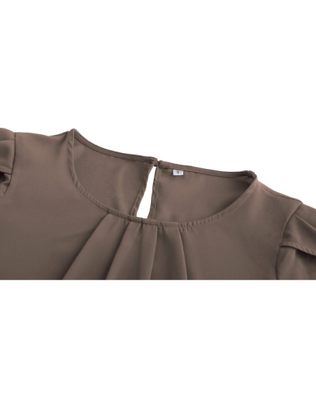 Blusa de Chiffon Plisada para Mujeres TASAMO - Manga Corta