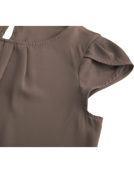 Blusa de Chiffon Plisada para Mujeres TASAMO - Manga Corta