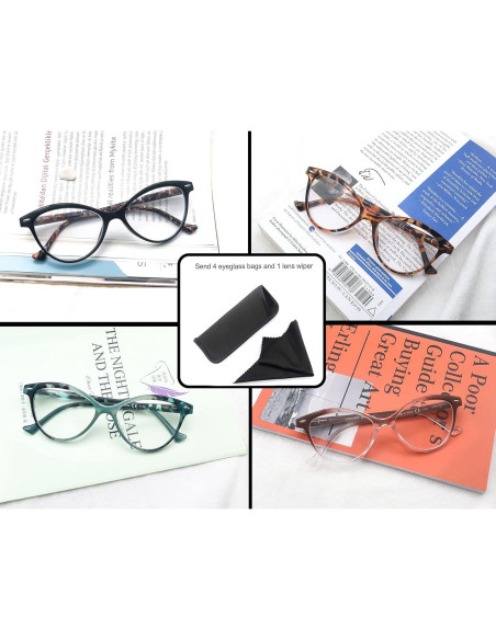 Gafas de Lectura MODFANS Ojo de Gato 4x Paquete 4 Colores Gafas de Lectura MODFANS Ojo de Gato 4x Paquete 4 Colores