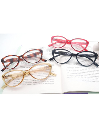 MODFANS Gafas de Lectura Ojo de Gato 2.5x 4 Colores