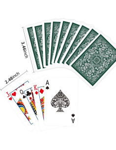 Barajas de Jugar Timenued 2 Paquetes Verde Naranja 63x88mm 2