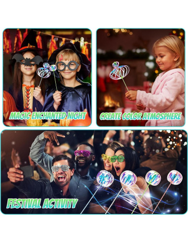 Paquete de 4 Varitas Mágicas de Burbuja Arcoíris ATKSUNIEE