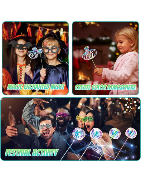 Paquete de 4 Varitas Mágicas de Burbuja Arcoíris ATKSUNIEE