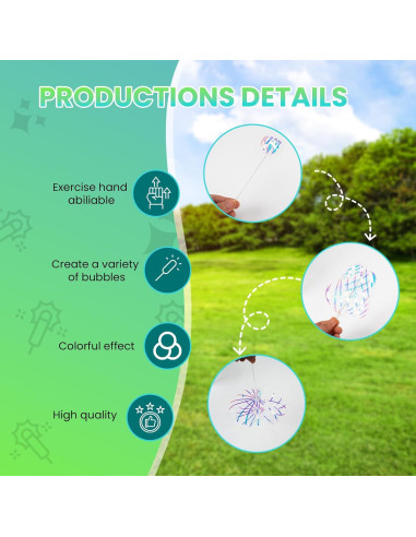 Paquete de 4 Varitas Mágicas de Burbuja Arcoíris ATKSUNIEE