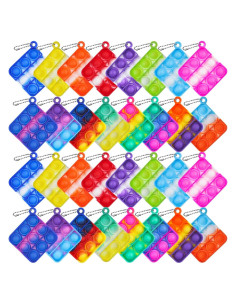 12 Piezas Juguete Antiestrés Llavero Pop Silicona Multicolor