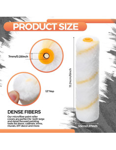 Leumoi 150 Recargas Rodillos Pintura Microfibra 15.24 cm Amarillo 2