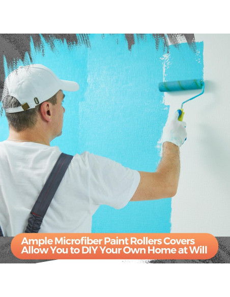 Leumoi 150 Recargas Rodillos Pintura Microfibra 15.24 cm Amarillo