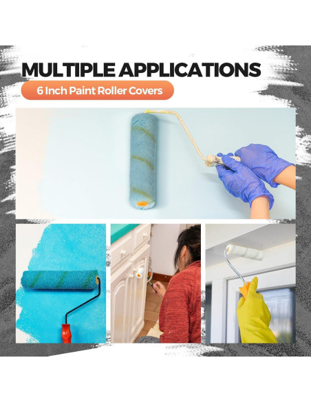 Leumoi 150 Recargas Rodillos Pintura Microfibra 15.24 cm Amarillo