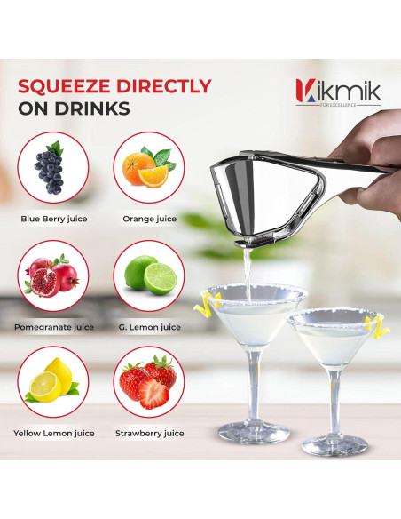 Exprimidor de Limón Manual Kikmik de Acero Inoxidable 0.52 kg