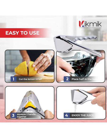 Exprimidor de Limón Manual Kikmik de Acero Inoxidable 0.52 kg