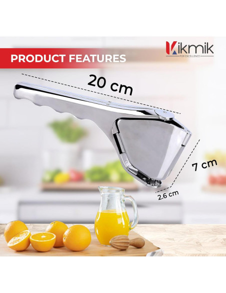Exprimidor de Limón Manual Kikmik de Acero Inoxidable 0.52 kg