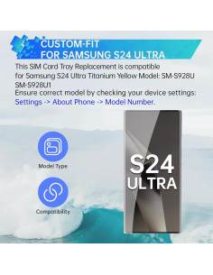 Bandeja de Tarjeta SIM para Samsung Galaxy S24 Ultra - Amarillo Titanio 2
