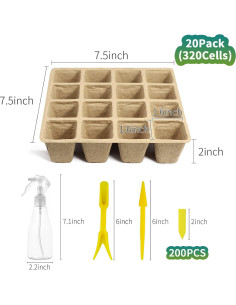 Bandejas de Inicio de Plántulas TCBWFY 320 Celdas Biodegradables 2