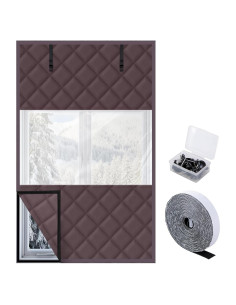 Cubreventana Aislante Térmico Nkiy Quen 160x99 cm Rojo Marrón