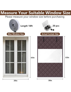 Cubreventana Aislante Térmico Nkiy Quen 160x99 cm Rojo Marrón 2