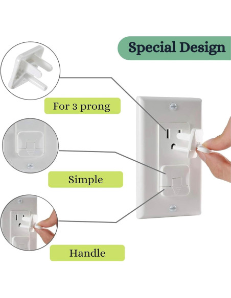 Cubiertas de Enchufe de Seguridad Genérico 10 Piezas Blanco