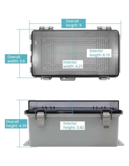 Caja eléctrica exterior impermeable XGGYA 22.86x12.7x10.92 cm