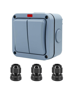 Interruptor Doble Exterior USUPERINK IP66 15A 2 Gang