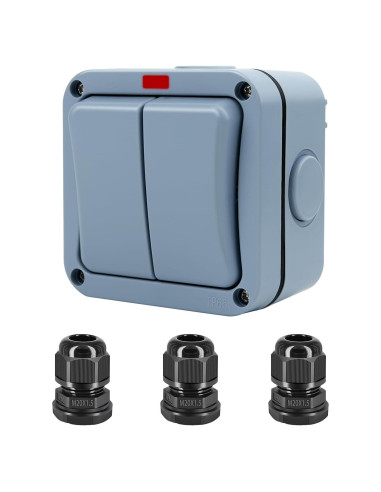 Interruptor Doble Exterior USUPERINK IP66 15A 2 Gang