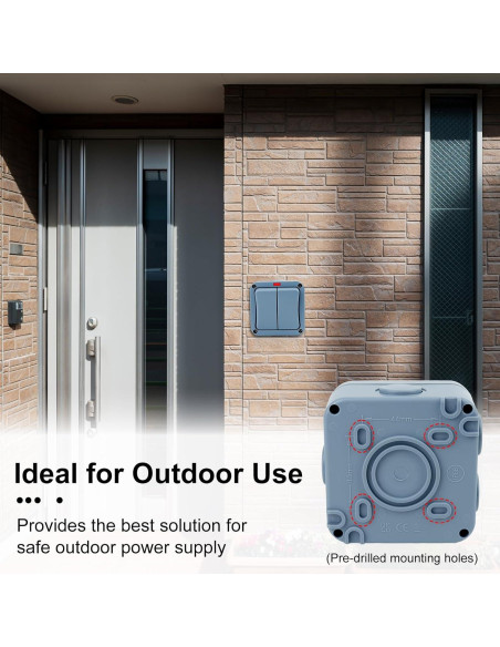 Interruptor Doble Exterior USUPERINK IP66 15A 2 Gang