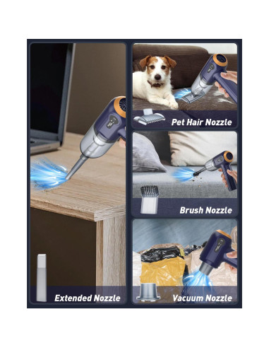 Aspiradora de Coche Musclez VC-02, 15000PA Inalámbrica 4 en 1