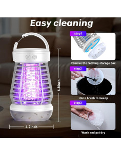 Matamoscas Eléctrico Falala 3 en 1 con Luz LED y Batería 2000mAh 2