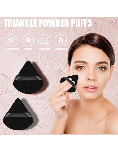 100 Esponjas de Maquillaje Triangulares Negras Jolbndcv