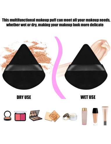 100 Esponjas de Maquillaje Triangulares Negras Jolbndcv