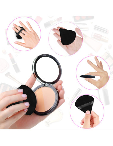 100 Esponjas de Maquillaje Triangulares Negras Jolbndcv