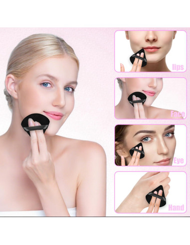 100 Esponjas de Maquillaje Triangulares Negras Jolbndcv