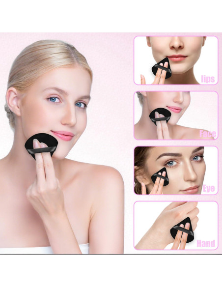 100 Esponjas de Maquillaje Triangulares Negras Jolbndcv