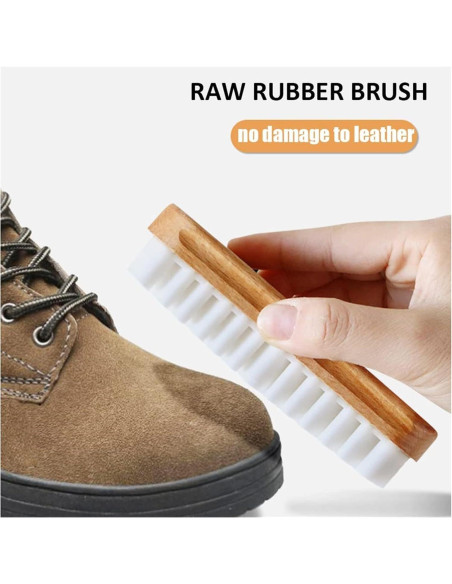 Cepillo y Borrador de Gamuza para Cuero y Nubuck con Mango de Madera
