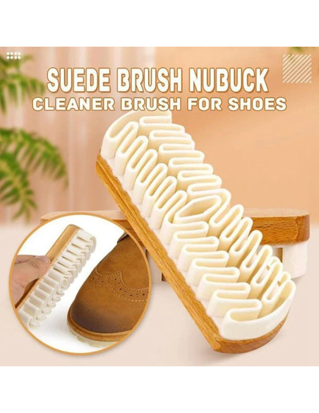 Cepillo y Borrador de Gamuza para Cuero y Nubuck con Mango de Madera