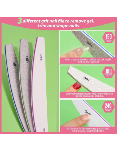 Juego de Limaduras y Pulidores de Uñas Teenitor, 12 Piezas