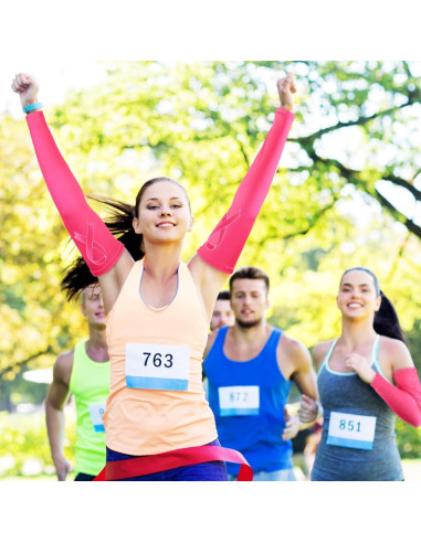 Mangas de Fútbol Handepo 12 Pares Rosa UV Unisex Mediano