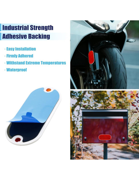 4 Reflectores Ovalados Rovella Rojo 11.4x5.1 cm Montaje Rápido