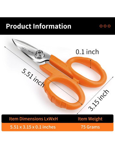 Tijeras Antideslizantes VAE-YI FSP-101 para Electricista 138mm