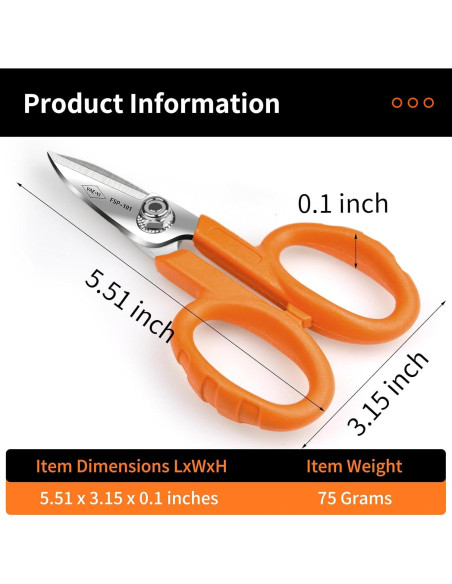 Tijeras Antideslizantes VAE-YI FSP-101 para Electricista 138mm