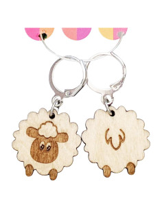 Marcadores de Progreso Silly Sheep de Madera para Tejer 20mm