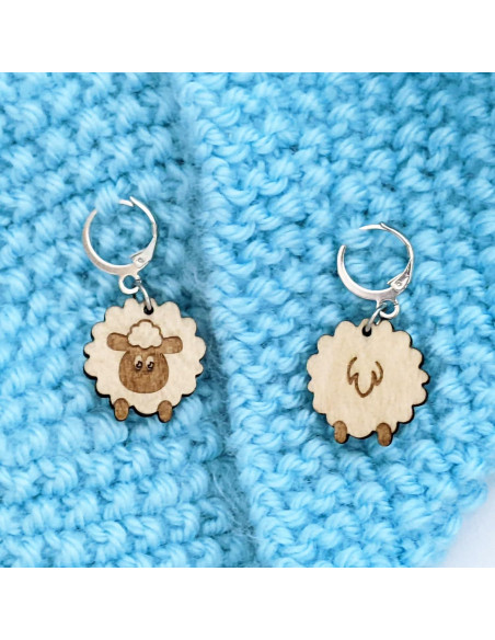 Marcadores de Progreso Silly Sheep de Madera para Tejer 20mm