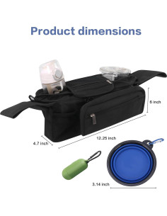 Bolsa de Carrito para Perros Stufool con Dispensador y Tazón 2