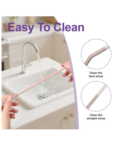 Juego de 6 Pajitas de Vidrio Reutilizables YOTIME con Cepillo