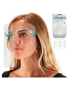 Escudos Faciales de Seguridad TCP Global - Paquete de 4 Ultra Claros