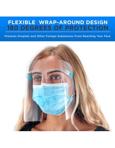 Escudos Faciales de Seguridad TCP Global - Paquete de 4 Ultra Claros