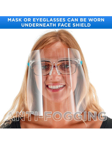 Escudos Faciales de Seguridad TCP Global - Paquete de 4 Ultra Claros